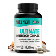 FreshCap Mushrooms Organic Mushroom Complex Supplement Capsules Capsules Black 60 Capsules,120 Capsules,180 Capsules