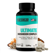 FreshCap Mushrooms Organic Mushroom Complex Supplement Capsules Capsules Black 60 Capsules,120 Capsules,180 Capsules