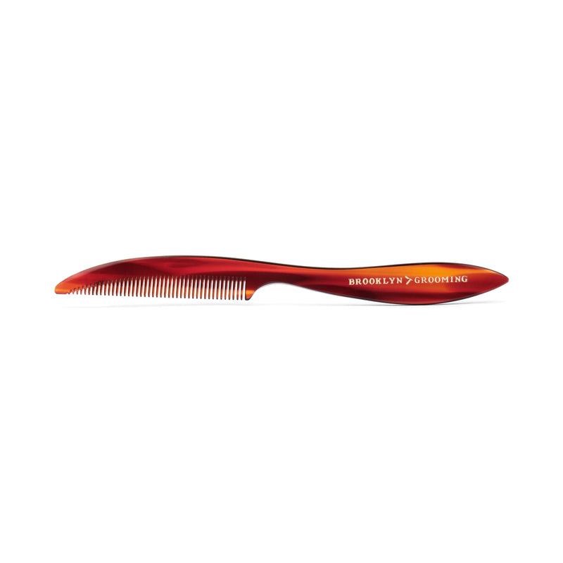 Brooklyn Grooming Men's Handmade Mustache - Beard Comb Comb Brown