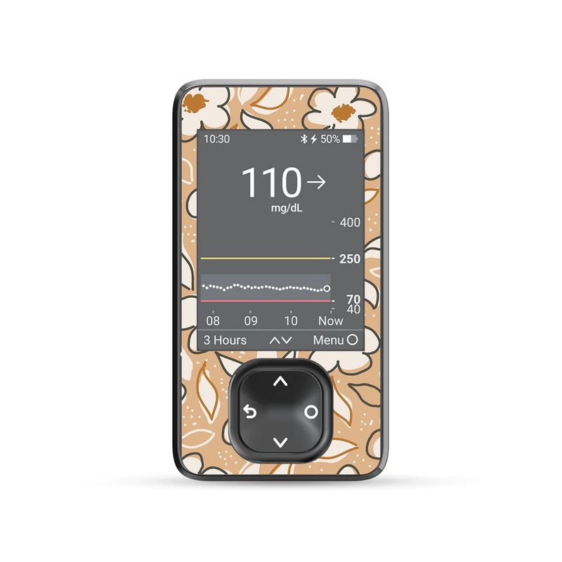 Peelz Muted Floral DEXCOM G7 Touchscreen Receiver Peelz/Stickers Dim Gray