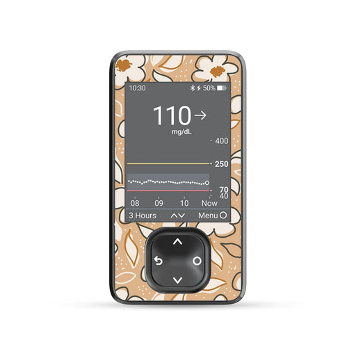 Peelz Muted Floral DEXCOM G7 Touchscreen Receiver Peelz/Stickers Dim Gray