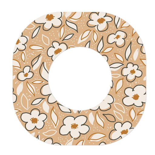 Peelz Muted Floral Dexcom G7 and Stelo Patch Tape - Pump Peelz Patch Medical Tape White Smoke 12-Pack (Set of 12 Patches),4-Pack (Set of 4 Patches)