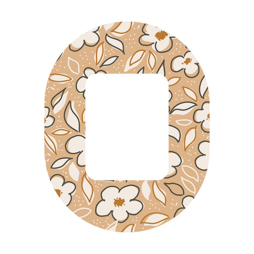 Peelz Muted Floral Tandem Mobi Patch Tape - Pump Peelz Patch Medical Tape White Smoke 12-Pack (Set of 12 Patches),4-Pack (Set of 4 Patches),1-Patch (One Single Patch)