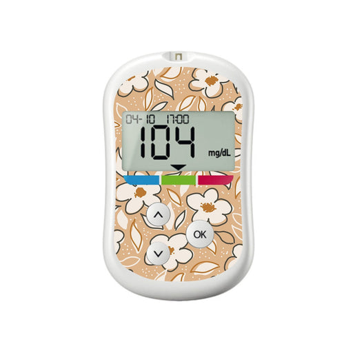 Peelz Muted Floral for OneTouch Verio Flex Glucometer Peelz/Stickers White Smoke
