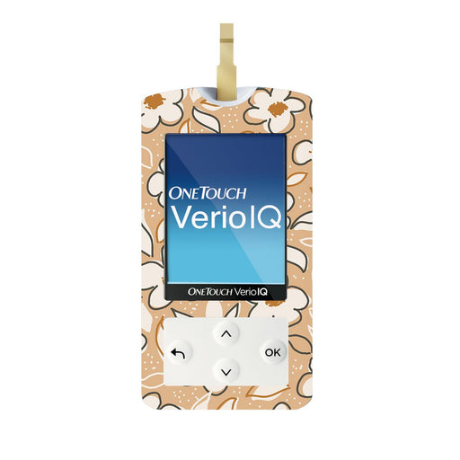 Peelz Muted Floral for OneTouch Verio IQ Glucometer Peelz/Stickers White Smoke