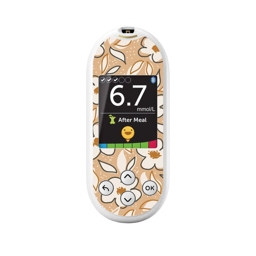 Peelz Muted Floral for OneTouch Verio Reflect Glucometer Peelz/Stickers White Smoke