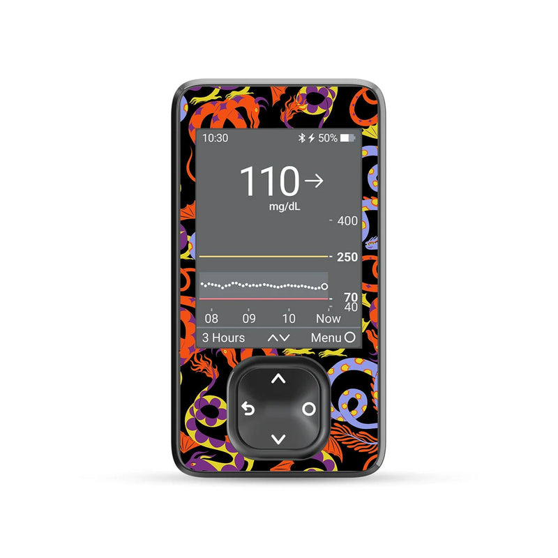 Peelz Mystic Dragons DEXCOM G7 and Stelo and G6 Touchscreen Receiver Sticker Peelz/Stickers Dim Gray