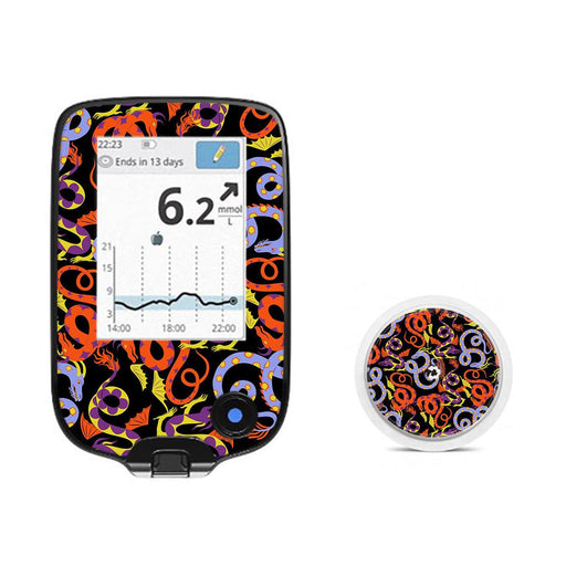 Peelz Mystic Dragons Freestyle Libre 2 Peelz/Stickers White Smoke Receiver + Sensor
