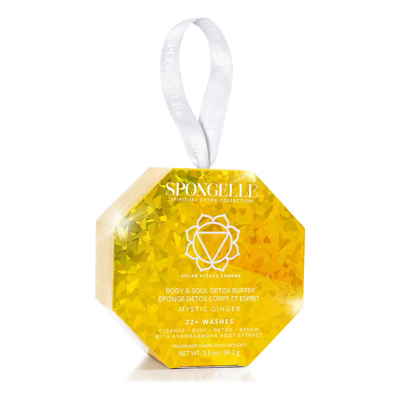 Spongellé Mystic Ginger | Spiritual Detox (Yellow Jade) Body Wash Infused Buffer White Smoke