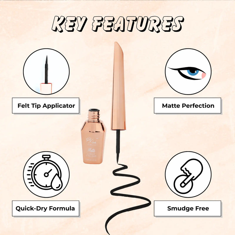 Prolux Cosmetics Black Matte Liquid Eyeliner liquid eyeliner Seashell