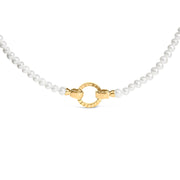 Bids.com 18K Yellow Gold Vermeil Pearl Strand Infinity Necklace Necklaces White Smoke Yellow.Sterling Silver / 16.5
