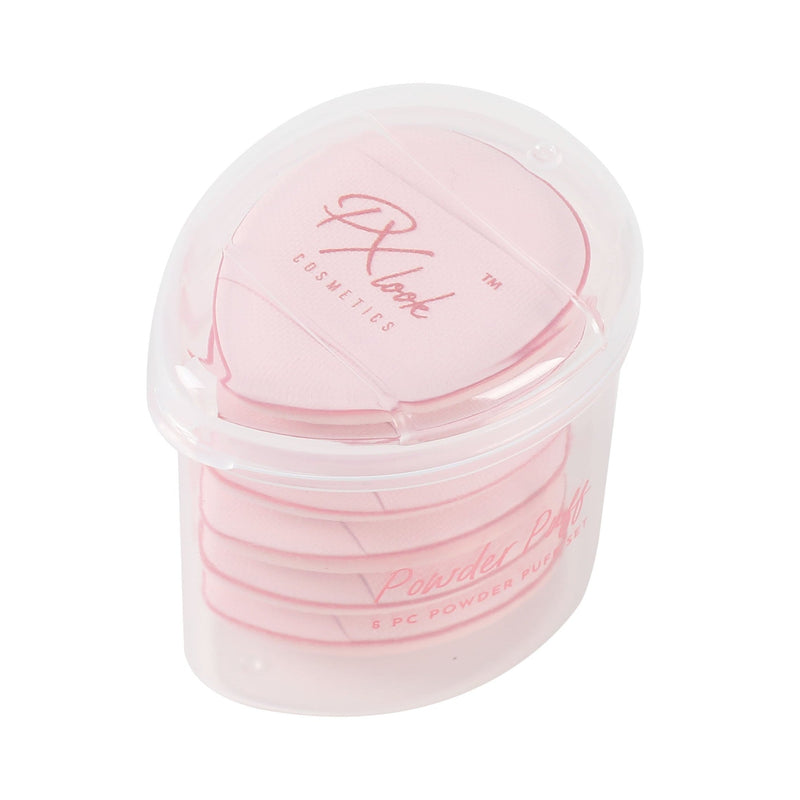 Prolux Cosmetics Mini Powder Puff Set Misty Rose PEACH,HOT PINK,BLUE,PURPLE,YELLOW,PINK