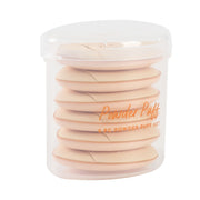 Prolux Cosmetics Mini Powder Puff Set Light Gray PEACH,HOT PINK,BLUE,PURPLE,YELLOW,PINK