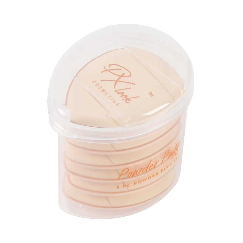 Prolux Cosmetics Mini Powder Puff Set Antique White PEACH,HOT PINK,BLUE,PURPLE,YELLOW,PINK