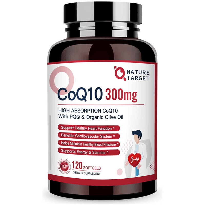 Nature Target CoQ10 + PQQ + Olive Oil, 300mg, 120 Softgels CoQ10 White Smoke