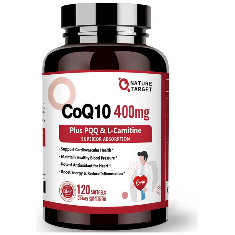 Nature Target CoQ10 + PQQ + L-Carnitine, 400mg, 120 Softgels CoQ10 White Smoke