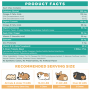 Nature Target Dogs & Cats Allergy Relief Chews, 3 Billion CFUs Pet Vitamins Supplements White Smoke 120 Chews / Chicken