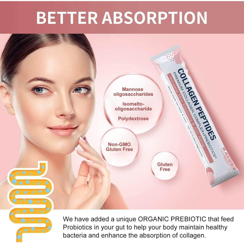 Nature Target Collagen Hair, Skin & Nails Peptides, 30 Packets Collagen Pink