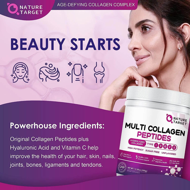 Nature Target Women’s Hydrolyzed Collagen Powder, 12.35 OZ Collagen Thistle