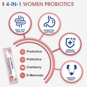 Nature Target 4-in-1 Probiotics, 100 Billion CFUs, 45 Packs Probiotic White Smoke