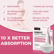 Nature Target Women’s Probiotic & Prebiotic Powder, 50 Billion CFUs, 30 Packs Probiotic Misty Rose