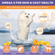 Nature Target Dogs & Cats Omega-3 Probiotic Chews with Chicken Flavor, 6B CFUs, 120ct Pet Vitamins Supplements Light Gray