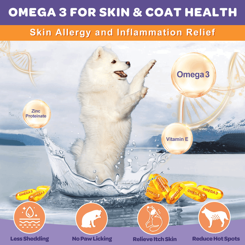 Nature Target Dogs & Cats Omega-3 Probiotic Chews with Chicken Flavor, 6B CFUs, 120ct Pet Vitamins Supplements Light Gray