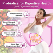 Nature Target Women’s Gut Health Probiotics, 100 Billion CFUs, 90 Veggie Capsules Probiotic Misty Rose