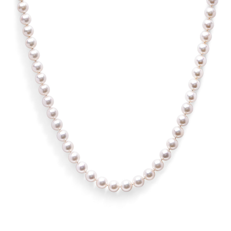 Bids.com 14K Yellow Gold 8.0x8.5mm Akoya Pearl Strand Necklace Necklaces White Smoke White.Gold / 18