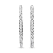 Bids.com 18K White Gold 2.00 Cttw Round-Cut Diamond Inner-Outer Hoop Earrings (F-G Color, VS1-VS2 Clarity) Earrings White Smoke White.Gold / 2.01