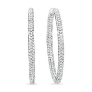 Bids.com 18K White Gold 2.00 Cttw Round-Cut Diamond Inner-Outer Hoop Earrings (F-G Color, VS1-VS2 Clarity) Earrings White Smoke White.Gold / 2.01