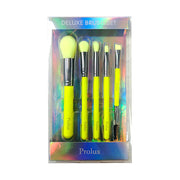 Prolux Cosmetics Deluxe 5 Piece Neon Brush Set BRUSH SET Dark Sea Green Neon Green