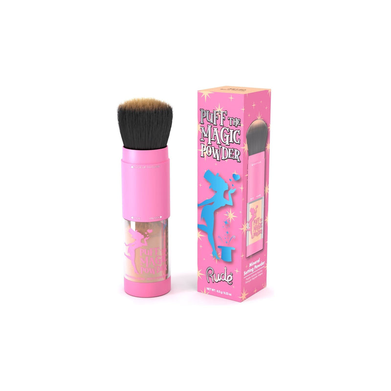 Rude Cosmetics Puff the Magic Mineral Setting Powder Display Set, 32PCS Powder Plum