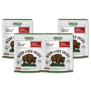 Grazly Bison Liver Crisps - 100% Grass-Fed/Finished Bison Crisp Lavender Plain / 4 Pack