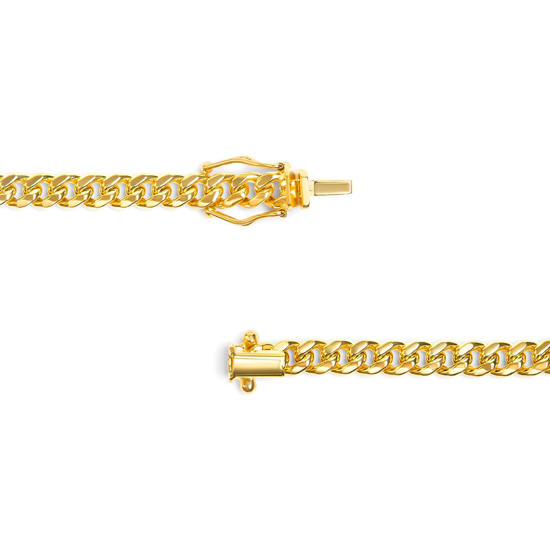 Bids.com Semi-Solid 14K Yellow Gold 4.5mm Miami Cuban Chain Necklace - Unisex Chain - 22 Inches Necklaces White Smoke Yellow.Gold / 22