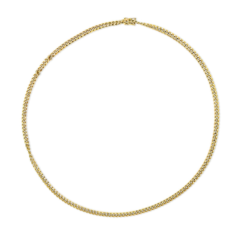 Bids.com Semi-Solid 14K Yellow Gold 4.5mm Miami Cuban Chain Necklace - Unisex Chain - 22 Inches Necklaces White Smoke Yellow.Gold / 22