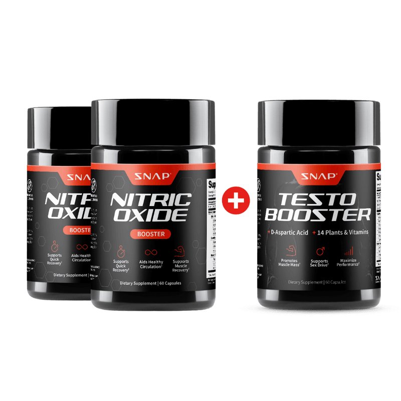 Snap Supplements Nitric Oxide + Testo Booster (2+1 BOGO) Black