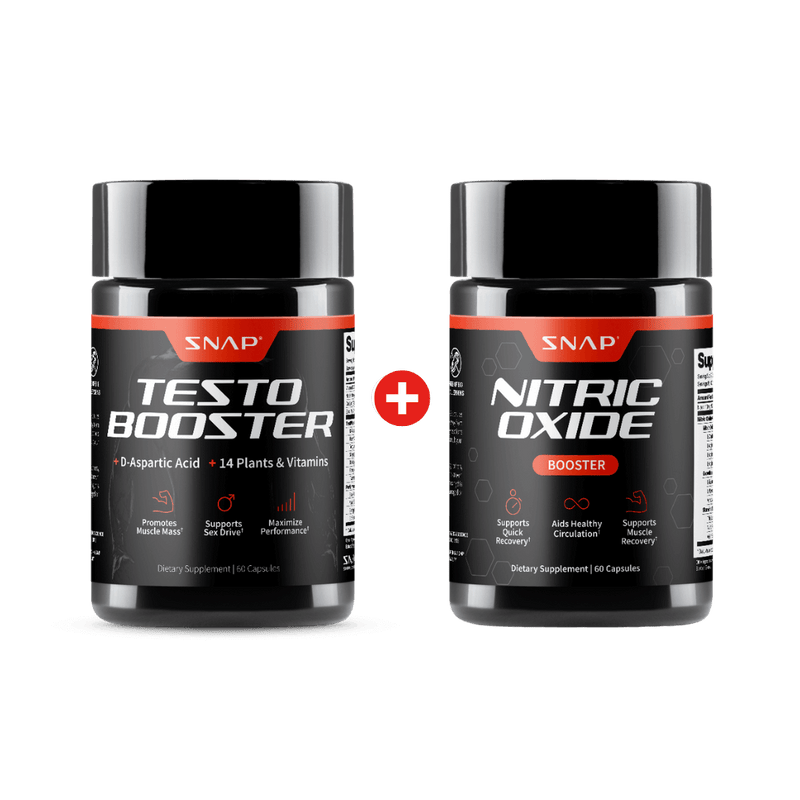 Snap Supplements Testo Booster + Nitric Oxide BOGO Black