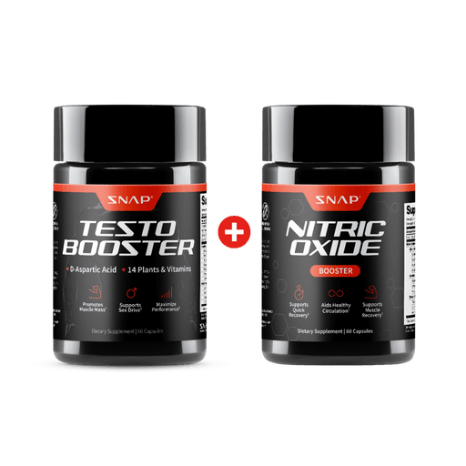 Snap Supplements Testo Booster + Nitric Oxide BOGO Black