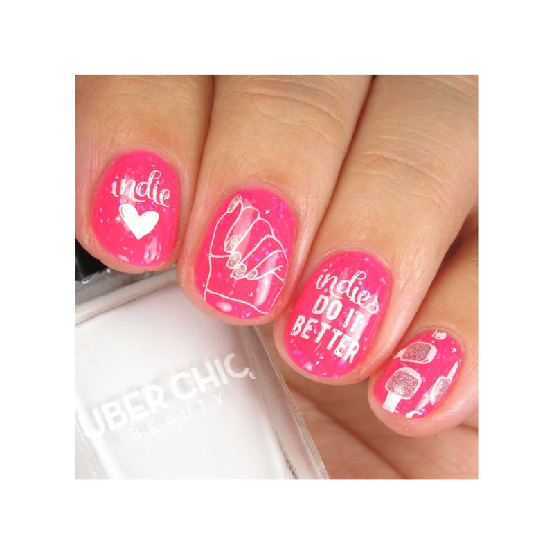 UberChic Beauty Nail Polish Is Life Stamping Plate Dark Salmon