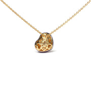 Bids.com 18K Yellow Gold Blue Enamel 1/10 Cttw Round Pave Diamonds Heart Shape 18" Pendant Necklace  (G-H Color, SI1-SI2 Clarity) - Adjustable up to 16" - 18" Necklaces White Smoke Yellow.Gold / 18