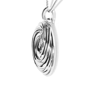 Bids.com .925 Sterling Silver Endless Wave Swirl Statement Medallion 18" Pendant Necklace Necklaces White Smoke White.Sterling Silver / 18