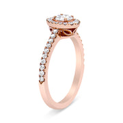 Bids.com 18K Rose Gold 1/2 Cttw Composite Marquise Composite Diamond Oval Shaped Halo Engagement Ring (F-G Color, VS1-VS2 Clarity) - Ring Size 7 Rings White Smoke 7 / Rose.Gold