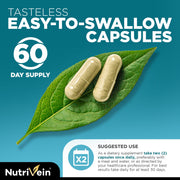 Nutrivein Nutrivein Organic Sea Moss 1600mg Plus Bladderwrack & Burdock - 120 Capsules 65-25PU-ZLQ1 White Smoke