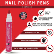 Warren London Pawdicure Polish Pens - Choose From 13 Colors! - Dog Nail Polish Dog Nail Polish White Smoke Pink,Blue,Red,Purple,Yellow,Black,White,Silver,Gold,Neon Pink,Neon Purple,Neon Orange,Neon Green