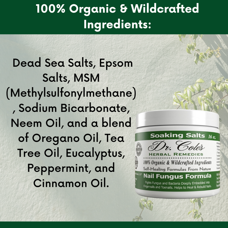 COLEHERBALS LLC 13 - Dr. Cole's Organic Nail Fungus Salts Formula Herbal Light Gray