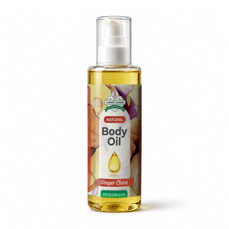 Garner's Garden Natural Body Oil Body Oil White Smoke 8 oz (Large) / Ginger Clove