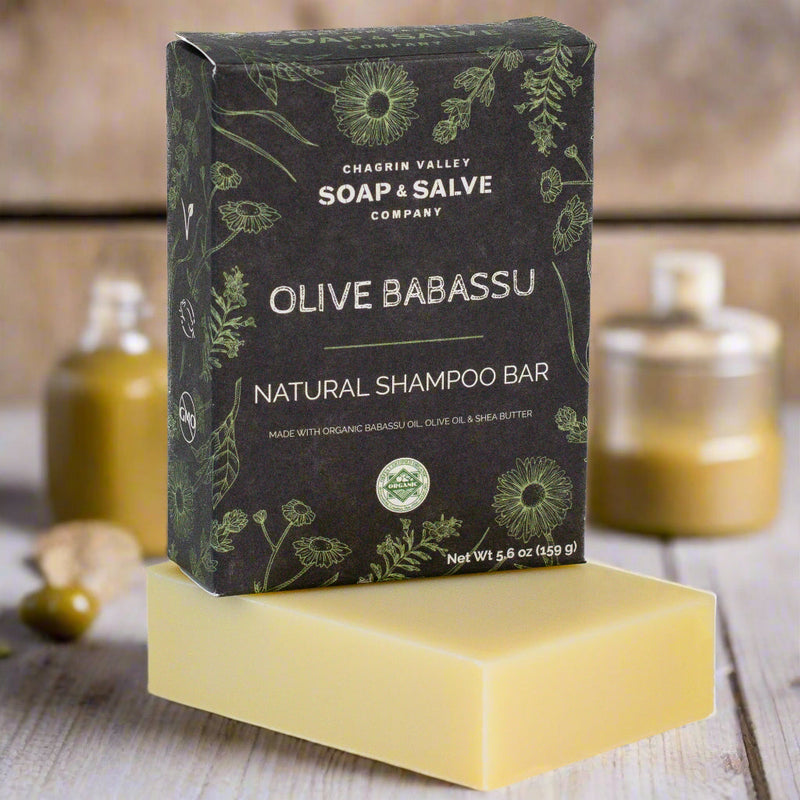 Chagrin Valley Soap & Salve Shampoo Bar: Olive & Babassu Shampoo Bar Dark Slate Gray Full Bar 5.6 oz