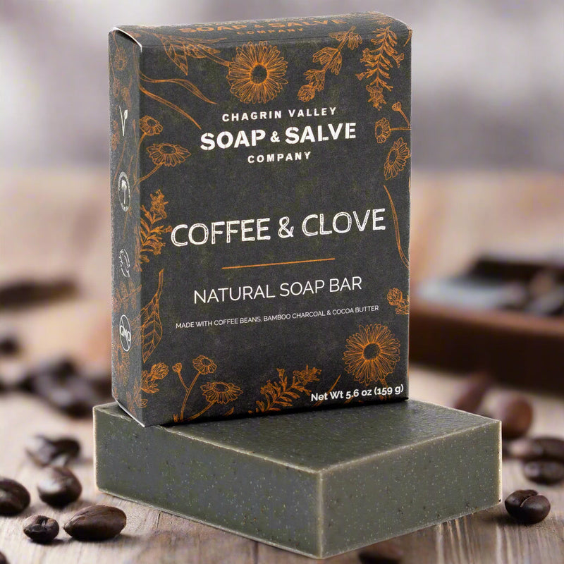 Chagrin Valley Soap & Salve Natural Soap: Coffee & Clove Soap Dark Olive Green Full Bar 5.6 oz