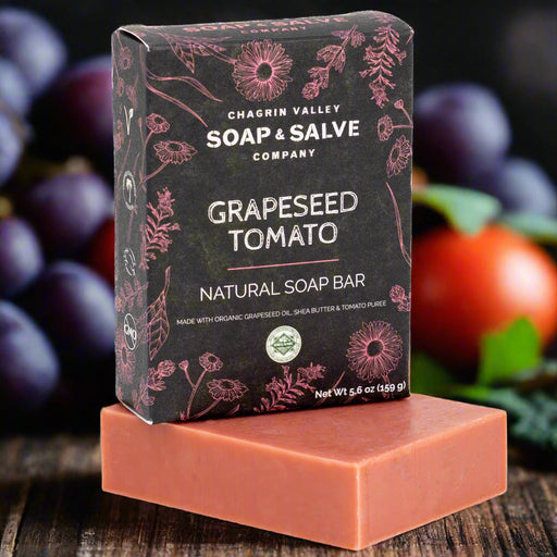Chagrin Valley Soap & Salve Natural Soap: Grapeseed Tomato Complexion Soap Black Full Bar 5.6 oz
